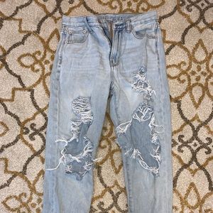 American Eagle ripped mom jeans